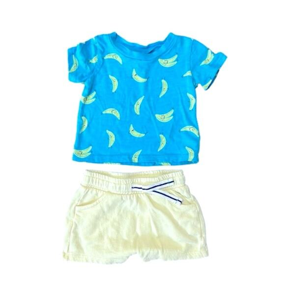 Tucker & Tate Easy Peasy T-Shirt & Shorts Set In Blue River Bananas, Kids 3M - Picture 3 of 5